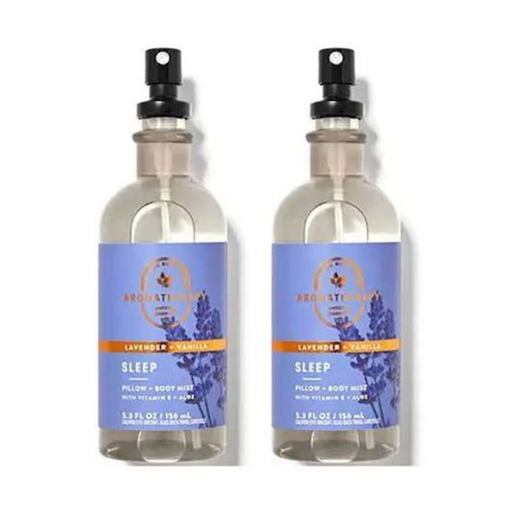 Bath & Body Works Aromatherapy Lavender + Vanilla Sleep Pillow + Body Mist Set 2
